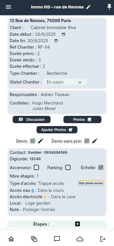 Chantiers – écran 2