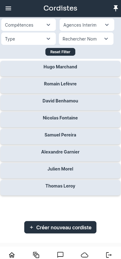 Cordistes – écran 4