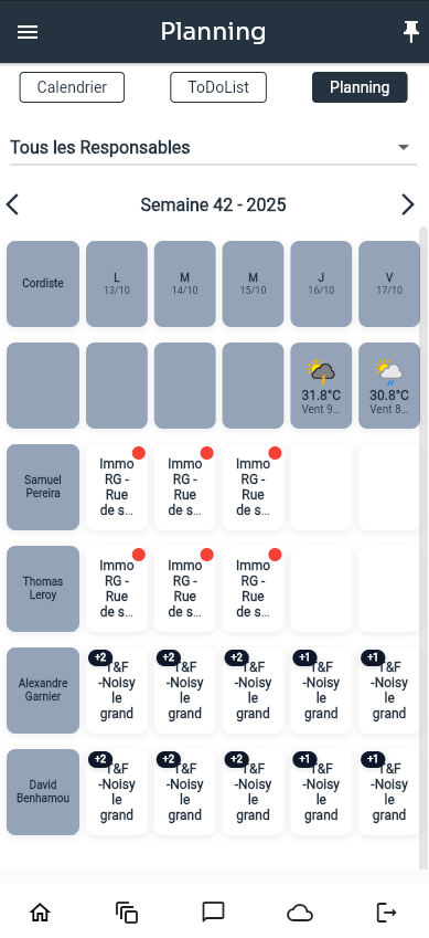 Planning – écran 3