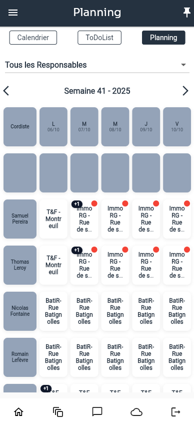 Planning – écran 2